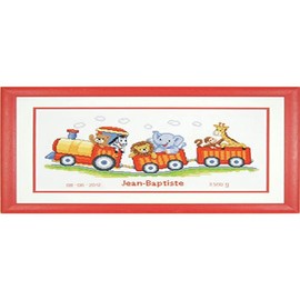 Vervaco Birth Record Animal Train Counted Cross Stitch Kit, Multi-Colour
