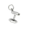 LGU Sterling Silver Oxidized 50 lb Dumbbell Charm