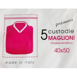 Saraoriginalshop Perfumed Protective Covers Organiser Wardrobe for Clothes, Organiser, Duvets, Jackets, Shirts, Coats, Storing Clothes (Items 40 x 50 cm, Pack of 5)