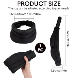 RJLLKD Adjustable Neck Support For Snoring, neck brace for neck pain and support Ergonomic Soft sponge Cervicorrect Brace with Velcro for Sleeping Relieves Pain Pressure Travel Naps Home Gift (Black)