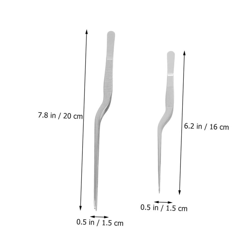 KICHOUSE Stainless Steel Tweezers Angled Tip Tweezer Tongs Fish Bone