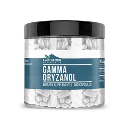 Earthborn Elements Gamma Oryzanol 200 Capsules, Pure & Undiluted, No Additives