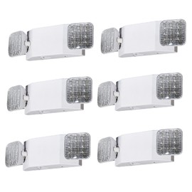 CM MZY Emergency Lights with Battery Backup,Commercial Emergency Light,Two Adjustable LED Light Head Emergency Lighting Fixtures,120V/277V AC, UL Certified, 6 Pack