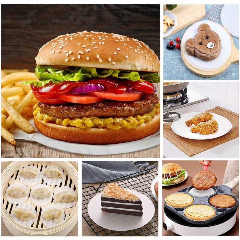 Burger Paper Round Parchment Paper 13 cm Non-Stick Paper for