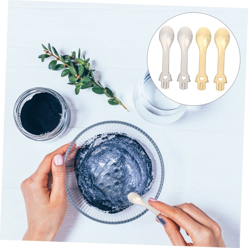 Mikinona Skin Care Spoons 4pcs Rose Shape Makeup Spoons for