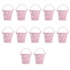 12pcs Mini Metal Bucket Hollow Heart Shaped Bucket with Handle