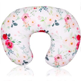 UDERUI Nursing Pillow and Positioner, Breastfeeding, Bottle Feeding, Baby Sitting Support with Removable Ultra Soft Minky Cover, Tummy Time for Boys Girls，Cotton (Floral), ZX