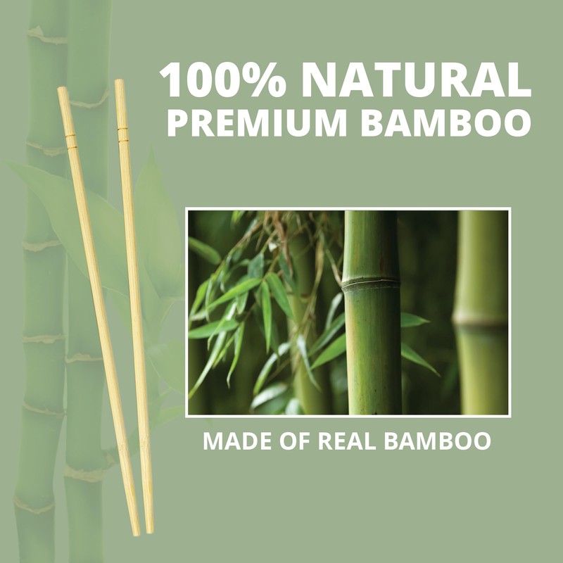 Klex Premium Disposable Bamboo Round Chopsticks 9 Inches - Individually