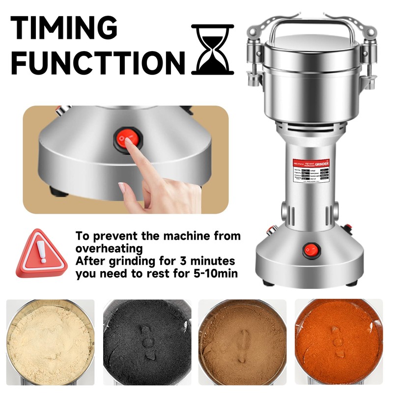 150g Grain Grinder 1500W Electric Spice Grinder High-Speed Stainless Steel