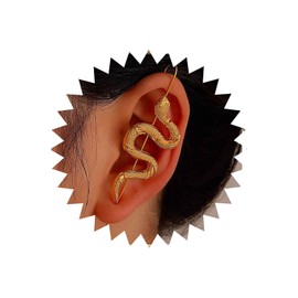 TseenYi Boho Snake Wrap Crawler Hook Earrings Gold Snake Cuff Hook Earrings Punk Serpent Piercing Climber Earrings Piercing Ear Climbers Hook Earrings Jewelry for Women and Girls Gifts