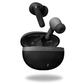 TRON TECH T13 Noise Cancelling Bluetooth 5.3 Wireless Earbuds, Smart Touch Control, Stylish Design, Built-in Microphone, Wireless Charging Case, Premium Sound, Low Latency, iOS Android, Black Grey