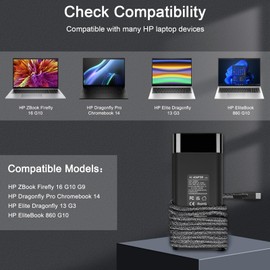 110W 100W USB Type C Charger for HP EliteBook X G1a G1i/X Flip G1i/Ultra G1i/1040 g11/ZBook Ultra G1a 14 HP Next Gen AI PC Power Supply