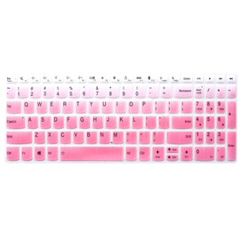 Silicone Keyboard Skin Compatible for Lenovo Yoga 7i 15.6, ideaPad 5 15.6", Lenovo Flex 5 15.6, Yoga Slim 7 15, ideaPad 3i 15, ideaPad Slim 7 15.6, ThinkBook 15p, ThinkBook 15 G2 G3 (Ombre Pink)
