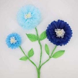 Mybbshower Handcrafted Blue Tissue Paper Flowers Large 10''-8''- 6'' Boy Baby Shower Photo Backdrop Birthday Party Wall Decor Pack of 9