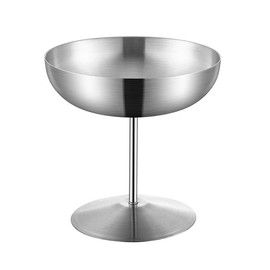 Ice Cream Cup 304 Stainless Steel Dessert Goblet Ice Cream Cup Yogurt Smoothie Bowl Goblet (Silver 250ML)