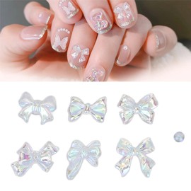 Nail Art Faux Crystal, Bowknot Shapes Nail Art Charms 3D para Adornos de Manicura para Mujeres