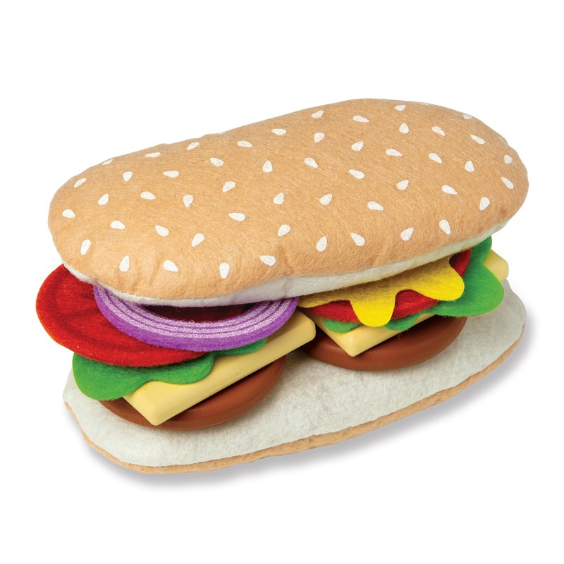 Melissa & Doug Wooden Slice & Stack Sandwich Counter with