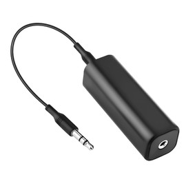 QTMMC Ground Loop Noise Isolator Noise Filter for Car Audio/Home Stereo System Eliminate the Buzzing Noise Audio Isolation Transformer with 3.5mm Audio Cable