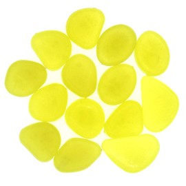 QTTLLI 450Pcs Glow Pebbles Glow in The Dark Decorative Stones Rocks for Garden Path Walkway Yard Fish Tank, Yellow