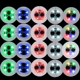 20Pcs LED Coaster Round Flash Cup Mat Sticker Lights for Wine Liquor Bottle, Drinks Party, Bar Party (Multicolor)