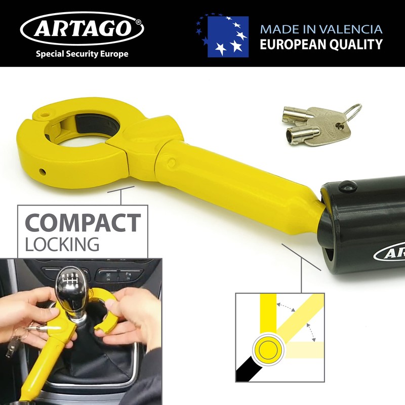 Artago 862A/B Car Handbrake Lock, More Adaptable Thread Adjustment, High