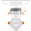 YGS-Tech 3.5 Inch LED Recessed Lighting, Dimmable Downlight 7W(55W Halogen