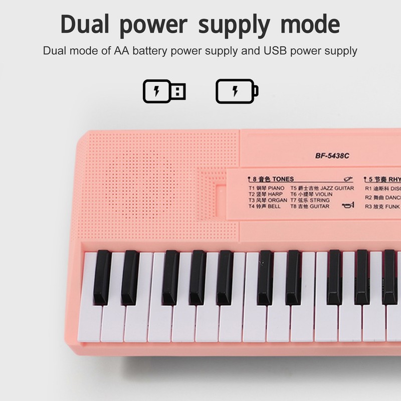 54 Key Keyboard Piano Smoothly Plastic Keyboard Piano Portable Dual