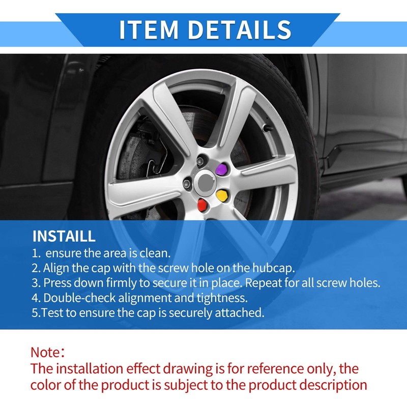 VekAuto 20pcs Wheel Lug Nut Bolt 8mm Rims Tire Nut