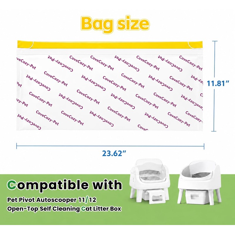 120 Count Litter Bags Compatible with Autoscooper 11/12 and Open-Top