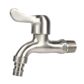 Garden Faucet 304 Stainless Steel Garden Faucet Outdoor Wall Mounted Tap Adapter for Laundry Bathroom Washing Machine Mop Pool Bathtub