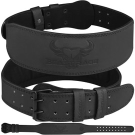 Weight Lifting Belt Leather Heavy Duty Gym Body Building Workout Training Weight Lifting Belt 10 Adjustable Holes 4” Padded Lumbar Back Support Exercise Powerlifting Fitness Squats Strength