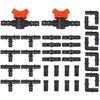 34 PC Tubing Fitting Set: 1/2" Tubing Fittings - Tees,