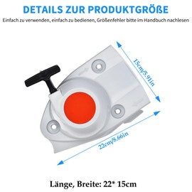 Stihl Haishine recoil starter compatible with Stihl TS410 TS420 TS480I TS500I TS 410 420 480I 500I concrete cut-off saws, recoil starter handles, length of pull cord 0.8 m