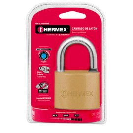 Brass padlock, 40mm, short hook, socket wrench, blister