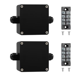 ABS IP67 Waterproof Dustproof Electrical Junction Box, with 15A 600V Barrier Terminal Cable Connector, 1IN/1Out Power Junction Box（2.48 * 2.28 * 1.37in）