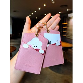 H HARUCO Cute Animal Commuter Pass Case for Kids Key Ring Pass Case, Women's, Vertical Bag Charm, PU Leather, Leather, Characters, 9 Types, multicolor