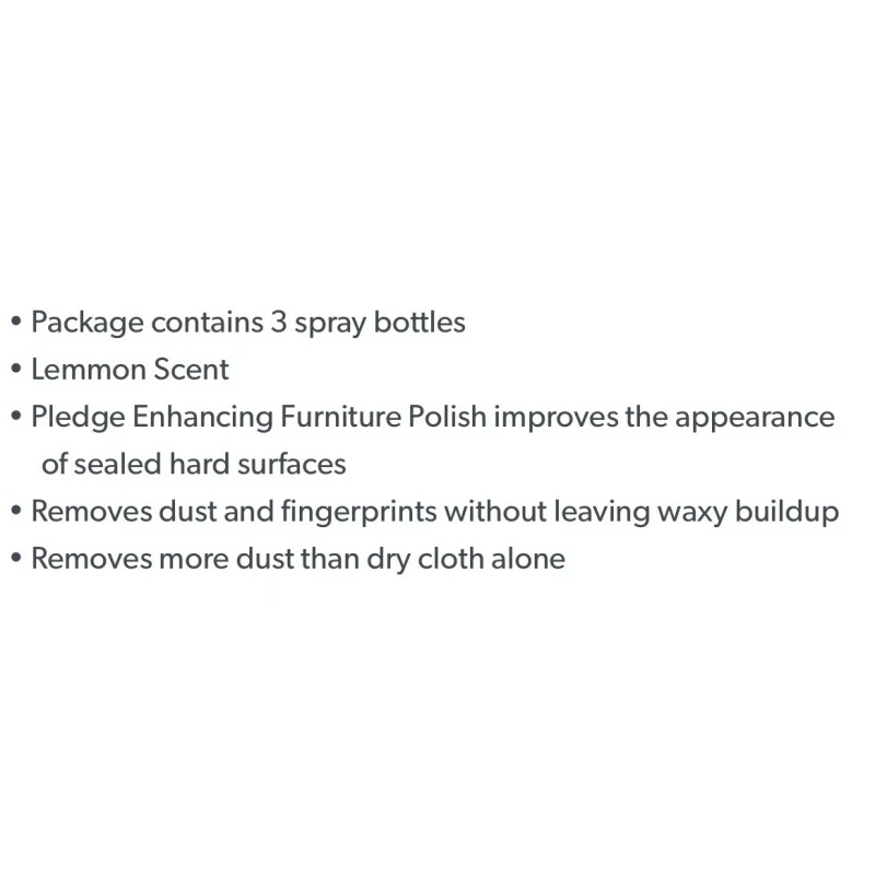 Pledge Furniture Enhancing Polish Spray, Lemon ( 9.7 oz., 3