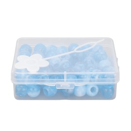 BORDSTRACT 74pcs Plastic Hair Braiding Beads DIY Jewellery African Dirty Braid Ornaments Mixed Colour Hair Beads (Blue)