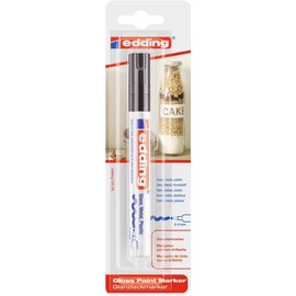 edding 750 gloss paint marker - black - pack of 1 paint marker - round nib 2-4 mm - paint pen for glass, pebbles, wood, plastic, paper - waterproof, high coverage