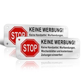 TAKULA Letterbox Sign No Advertising Sticker 15 x 5 cm Sticker No Advertising Free Newspaper, Please No Advertising Sign, No Advertising, Pack of 2