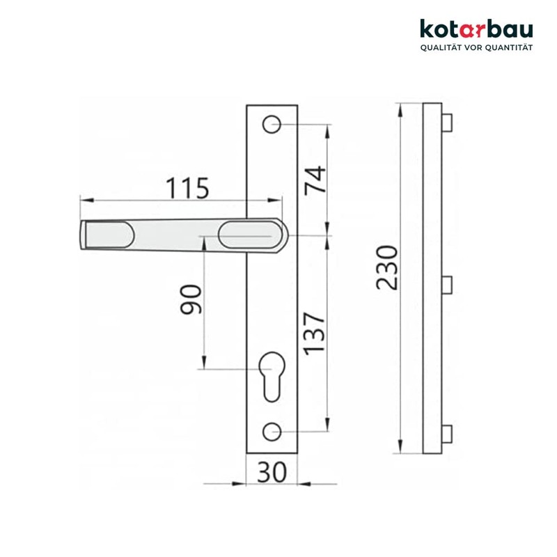 KOTARBAU® Handle Pair 90 mm with Long Plate White for