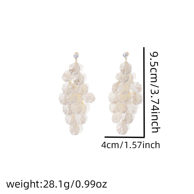 Tassel Shell Earrings for Women White Shell Statement Sea Summer