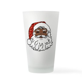 CafePress Black Santa Claus Pint Glass, 16 oz. Drinking Glass