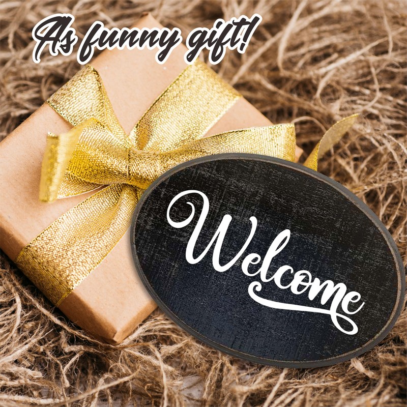 5"X7" Solid Wood Plaque With Metal Hook - Welcome -