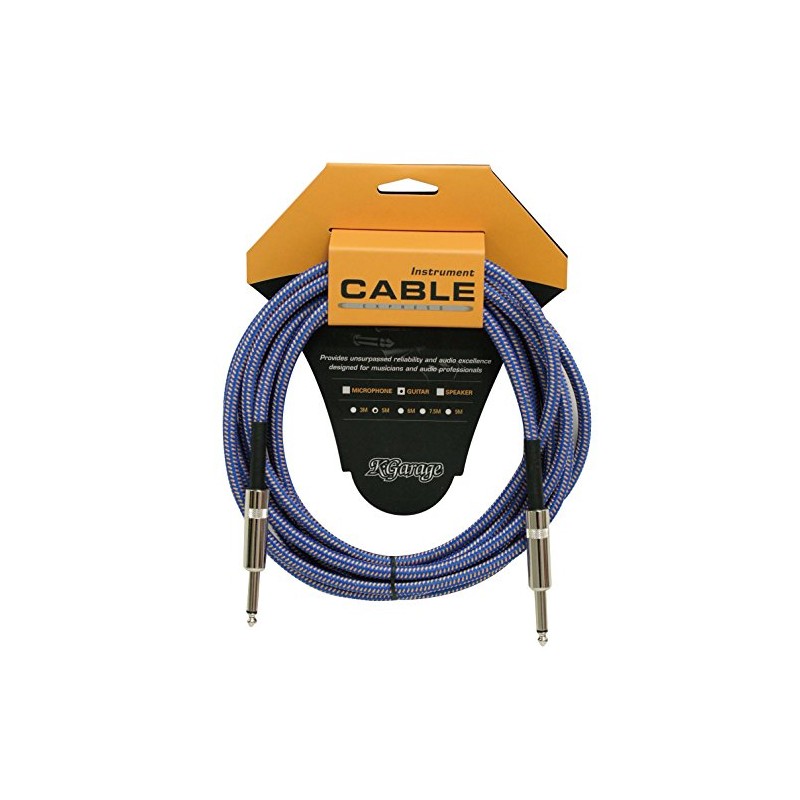 K-GARAGE FGC-5 Guitar Cord, 5m, Blue/Orange