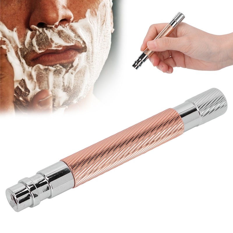 Safety Razor Handle Anti Slip Washable Reusable Metal Hand Shaver