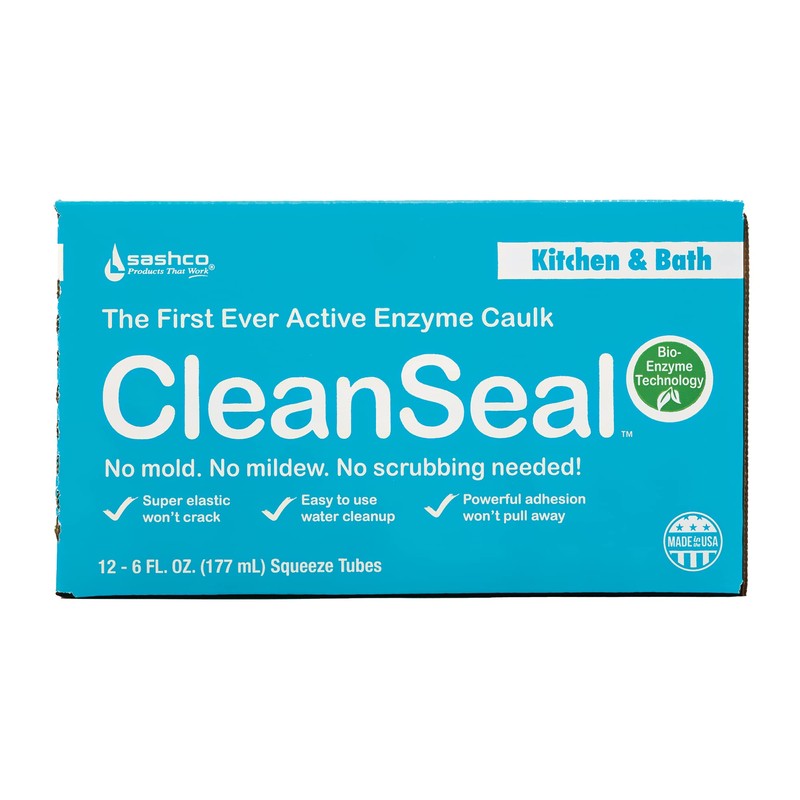 Clean Seal Active Enzyme Caulk, Kitchen & Bath, White, 6oz.