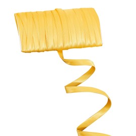 letsinstyle 10 Yards Double Fold Satin Binding Bias Tape, Yellow Polyester Bias Tapes, Fabric Satin Trimmings for Cheongsam Decoration and Clothing Seaming Piping