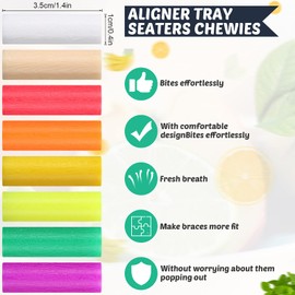 80 Pieces Chewies Aligner Aligner Tray Seaters Chewies Colourful Aligner Seater Chewies Chompers, 8 Colors