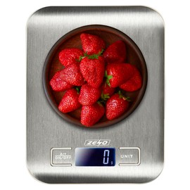 ZENO Kitchen Scales | Digital Food Scales | Stainless Steel Professional Scale | Ideal for Calorie Counting | Electronic Scales with LCD Display